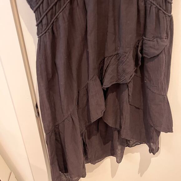 IRO Black Sheer Cap Sleeve Layered Mini Dress Sz 8 - Picture 7 of 14